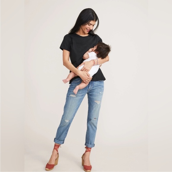 Current/Elliot HATCH Maternity The New Boyfriend Jeans Distressed Size 25 - Picture 11 of 12